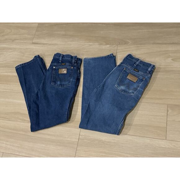 Lot Of 2 Wrangler Men's 33X32 936PWD Cowboy Cut Blue Denim Slim Fit Jeans - Picture 1 of 12
